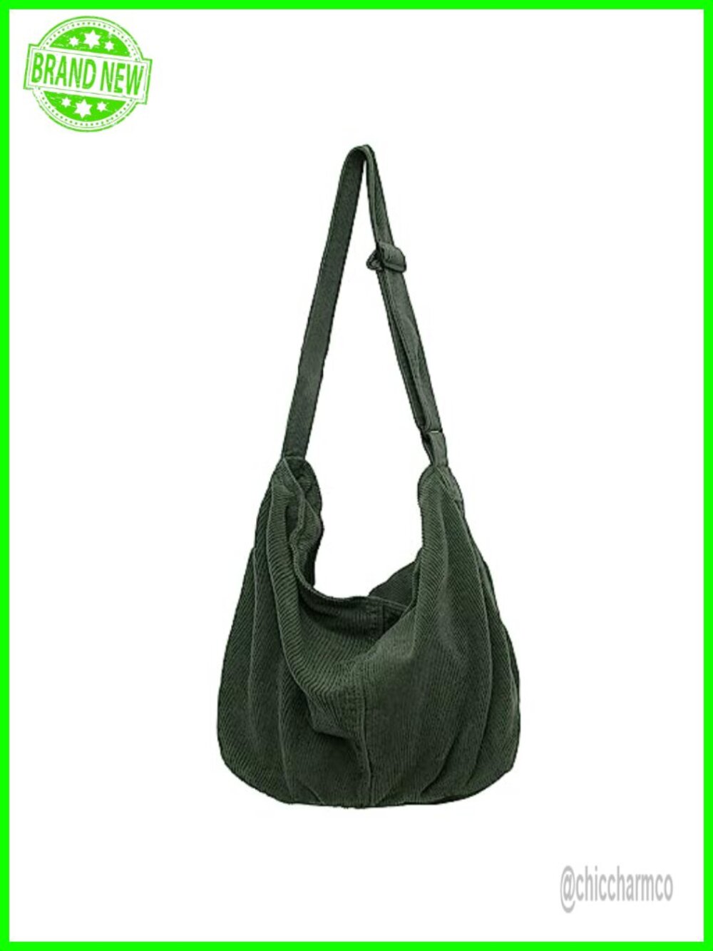 Corduroy Tote Bag Large Capacity Hobo Shoulder Bag Casual Work Shopping